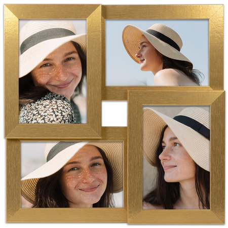 Multirama MULTI HEN 2 ramka na zdjęcia. Złota multirama na cztery zdjęcia