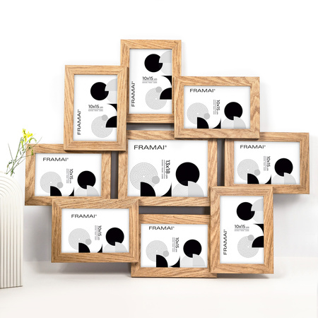 Multirama MULTI HEN 01 ramka na zdjęcia na 9 zdjęć - kolor dębowy