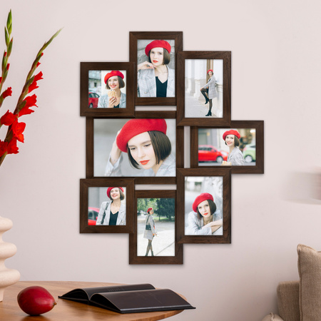 Multirama MULTI HEN 4 ramka na zdjęcia na 8 zdjęć - brązowa