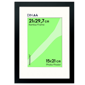 Czarna ramka na zdjęcia HEN PASS 2 21x29,7 cm z passe partout (15x21)