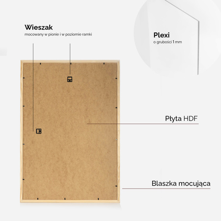 Pakiet 5 szt. ramek z drewna surowego RAW 40x60 cm