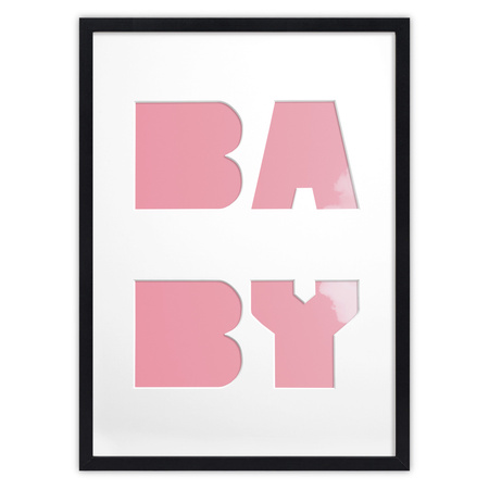 Ramka BABY 30x40 cm w kolorze czarnym z białym passe partout