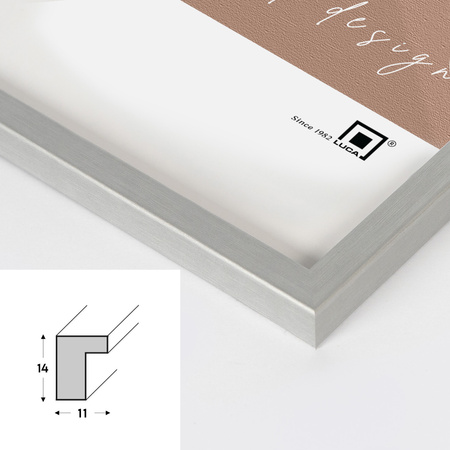 Pakiet 5 szt. srebrnych ramek drewnianych na zdjęcia PINIA S 10x15 cm