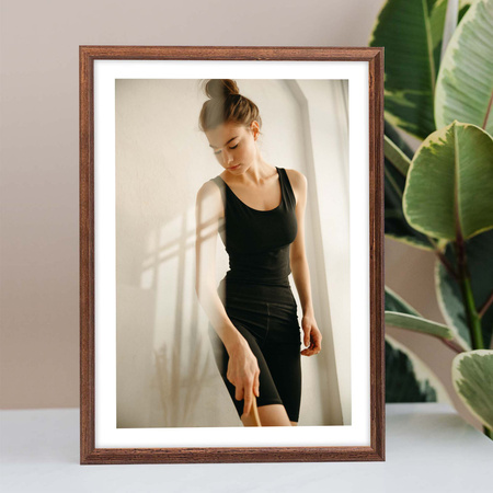 Pakiet 5 szt. brązowych ramek drewnianych na zdjęcia DRWA 4 21x30 cm