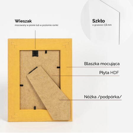 Ramka drewniana złota na zdjęcia DRZG M Z 10x15 cm