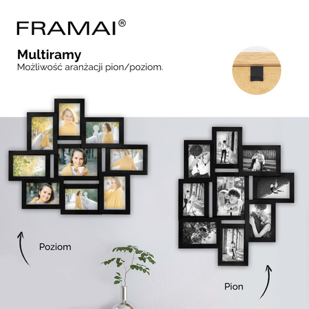 Multirama MULTI HEN 2 ramka na zdjęcia na 9 zdjęć - czarna