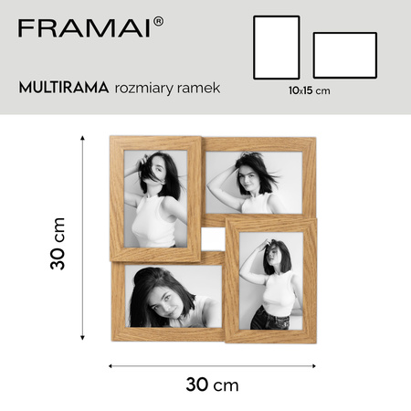 Multirama MULTI HEN 0 ramka na zdjęcia. Dębowa multirama na cztery zdjęcia