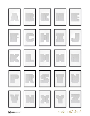 Ramka na zdjęcia LITERKA "M" 21x30 cm czarna z białym passe partout