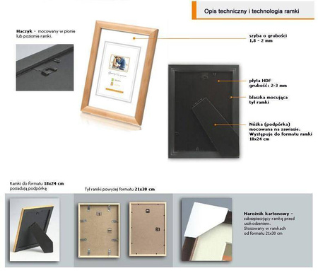 Naturalna ramka drewniana na zdjęcia EKO 0N 25x38 cm