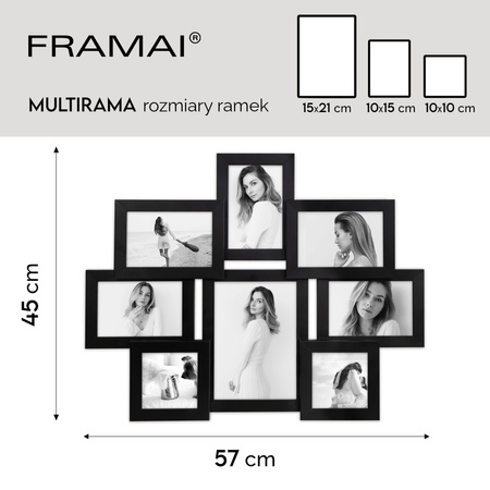 Multirama MULTI HEN 2 ramka na zdjęcia na 8 zdjęć - czarna