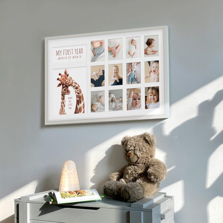 Ramka wspomnień „Mój pierwszy roczek” – kolaż pierwszych 12 miesięcy życia dziecka