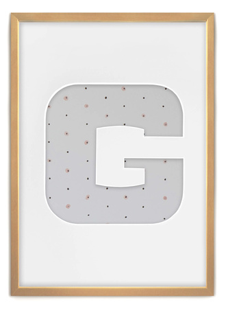 Ramka na zdjęcia LITERKA "G" jasne drewno. Ramka z passe partout o rozmiarze 21x30 cm