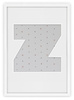 Ramka na zdjęcia LITERKA "Z" 21x30 cm biała z białym passe partout