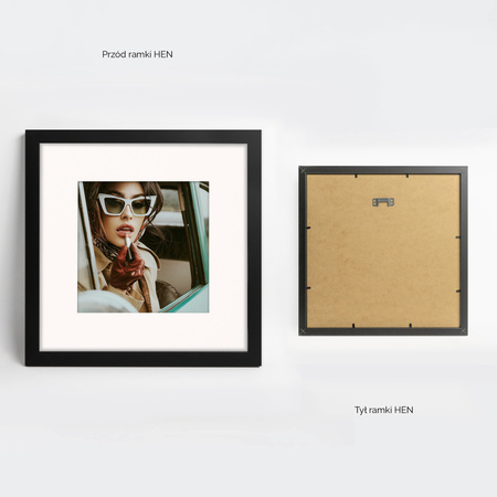 Czarna ramka na zdjęcia HEN PASS 2 30x30 cm z passe partout 30x30 (20x20)