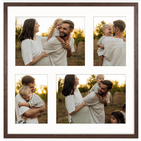 Foto Galeria 40x40 cm kolor brązowy Ramka na 4 zdjęcia 10x15 cm i 15x21 cm z Passe Partout