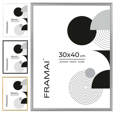 Srebrna ramka aluminiowa QAL 30x40 cm