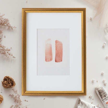 Pakiet 5 szt. złotych ramek drewnianych na zdjęcia DRWA FZ 21x30 cm