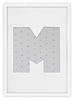 Ramka na zdjęcia LITERKA "M" 21x30 cm biała z białym passe partout