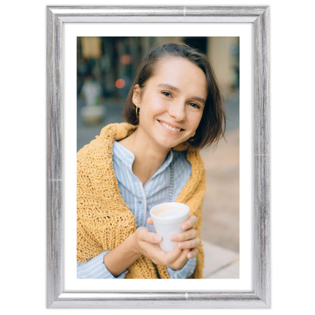 Srebrna ramka drewniana na zdjęcia EKO S2 15x21 cm