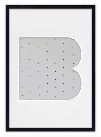 Ramka na zdjęcia LITERKA "B" 21x30 cm czarna z białym passe partout