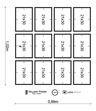 Zestaw ramek PINIA 2 GF0021 - galeria ramek na 12 zdjęć