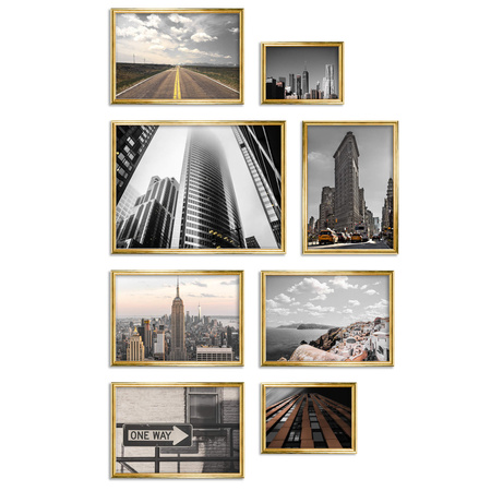 Zestaw złotych ramek - galeria HIT 1 Z GF0009 - CORNER