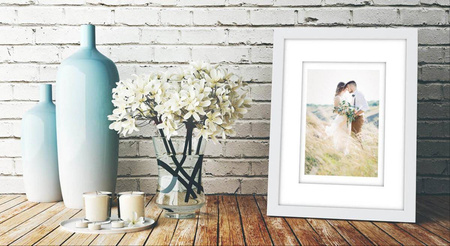 Biała ramka przestrzenna Efekt 3D 20x20 cm (11,5x11,5 cm)