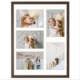 Foto Galeria 30x40 cm kolor brązowy Ramka na 5 zdjęcia 10x15 cm z Passe Partout