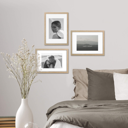 Ramka w kolorze dębowym z passe partout na zdjęcia EXPO 00 40x50 cm (30x40 cm)