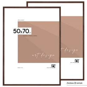 Zestaw 2 brązowych ramek na zdjęcia FDM 6 w rozmiarze 50x70 cm