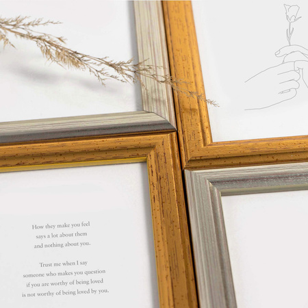 Złota ramka drewniana na zdjęcia DRWA FZ 30x40 cm
