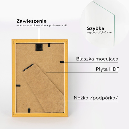Złota ramka drewniana na zdjęcia EKO Z4 5x7 cm