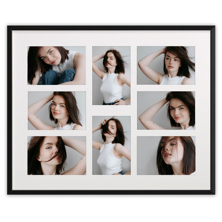 Duża ramka na wiele zdjęć czarna 40x50 cm A - 8 zdjęć