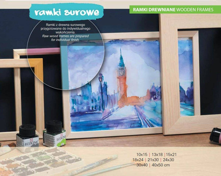 Ramka z drewna surowego na zdjęcia SUR E 13x18 cm