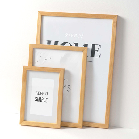 Pakiet 5 szt. naturalnych ramek drewnianych na zdjęcia PINIA 0 21x30 cm