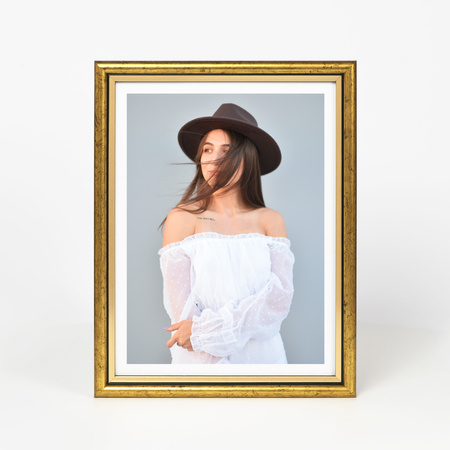 Ramka drewniana złota na zdjęcia DRI CL Z 18X24 cm