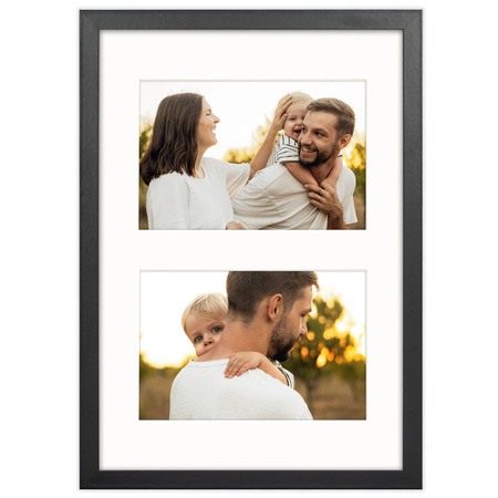 Czarna Foto Galeria 21x30 cm Ramka na 2 zdjęcia 10x15 cm z Passe Partou