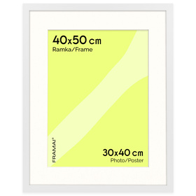 Biała ramka na zdjęcia HEN PASS 1 40x50 cm z passe partout (30x40)