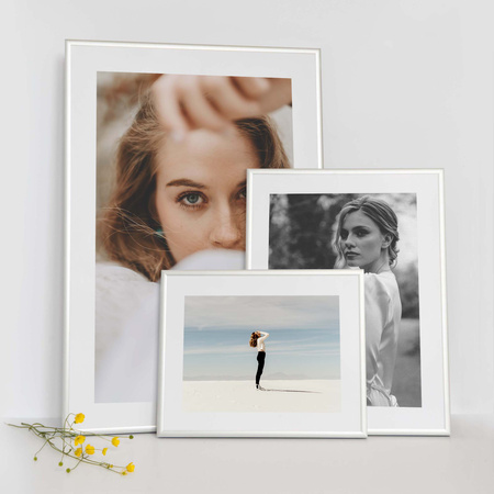 Srebrna ramka aluminiowa QAL 21x29,7 cm