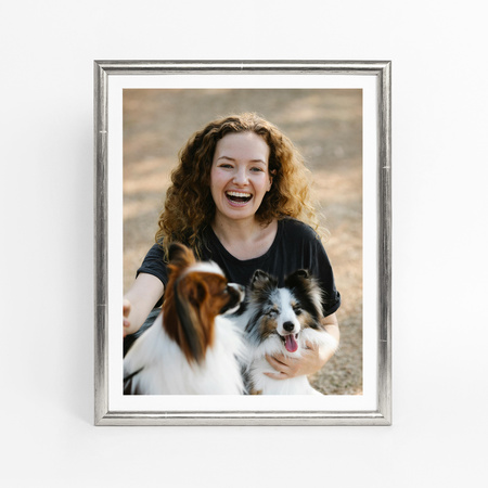 Srebrna ramka drewniana na zdjęcia EKO S2 24x30 cm