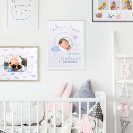 Personalizowana Ramka dla Dzieci 30x40 cm biała z passe partout
