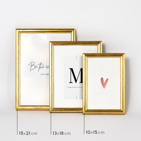 Złota ramka drewniana na zdjęcia EKO Z4 13x18 cm