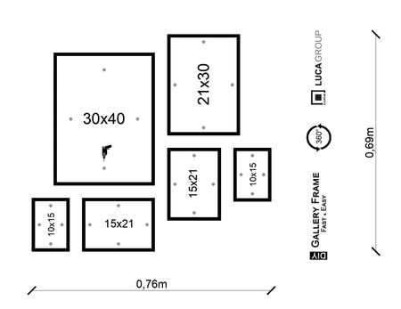 Zestaw brązowych ramek galeria Pinia 3 GF0010