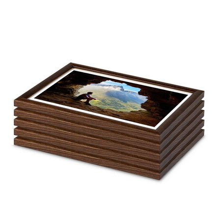 Pakiet 5 szt. brązowych ramek drewnianych na zdjęcia HIT 4 13x18 cm