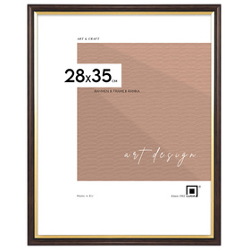 Brązowa ramka drewniana ze złotym paskiem DRI CL 4 28x35 cm