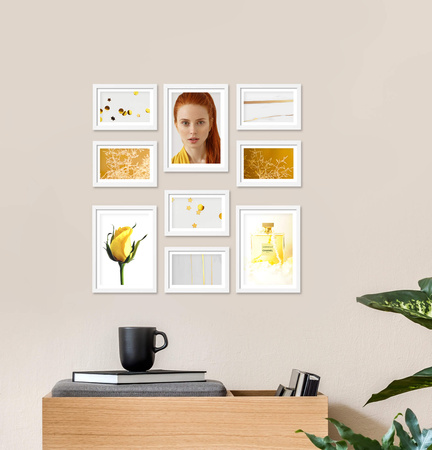 Zestaw białych ramek PINIA 1 GF0027 - galeria ramek na 9 zdjęć