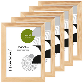 Pakiet 5 szt. ramek z drewna surowego RAW 15x21 cm