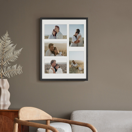 Foto Galeria 30x40 cm kolor czarny Ramka na 5 zdjęcia 10x15 cm z Passe Partout