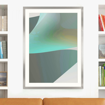 Srebrna ramka na zdjęcia HEN PASS S 60x80 cm z passe partout (50x70 cm)