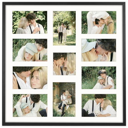 Foto Galeria 50x50 cm czarna Ramka na 11 zdjęć 10x15 cm i 10x10 cm z Passe Partout